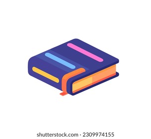Ilustración vectorial de un libro de dibujos animados o de un libro de texto aislado sobre fondo blanco