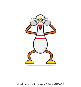 Vector illustration of cartoon bowling character
