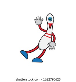 Vector illustration of cartoon bowling character
