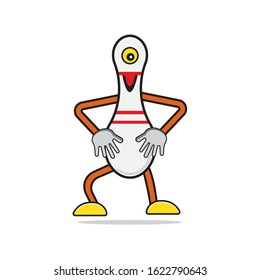 Vector illustration of cartoon bowling character
