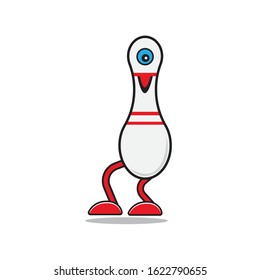 Vector illustration of cartoon bowling character
