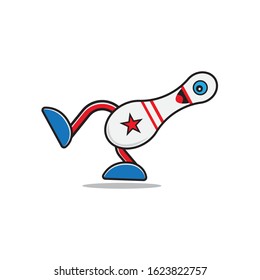 Vector illustration of cartoon bowling character
