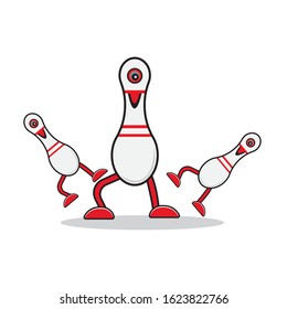 Vector illustration of cartoon bowling character
