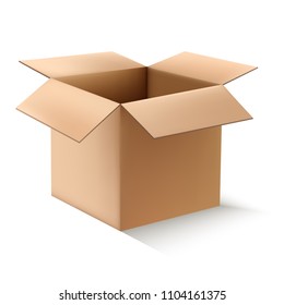 Vector Illustration. Cartoon box mockup.