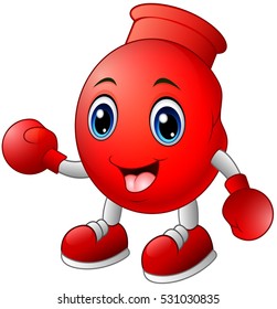 Vector illustration of Cartoon boxing gloves character