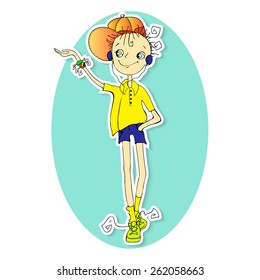 Vector illustration of Cartoon boy