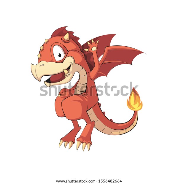 Vector Illustration Cartoon Boy Dragon Learning Stock Vector (Royalty ...