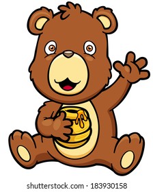 Vector illustration of Cartoon brown bear
