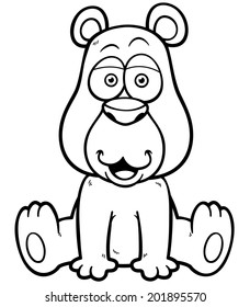 Vector illustration of Cartoon brown bear