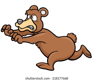 Vector illustration of Cartoon brown bear