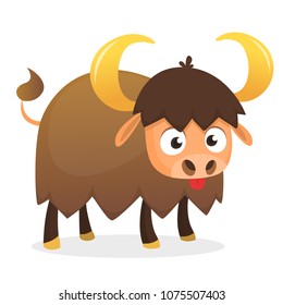 Vector illustration of Cartoon Buffalo