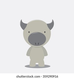 Vector illustration of Cartoon Buffalo