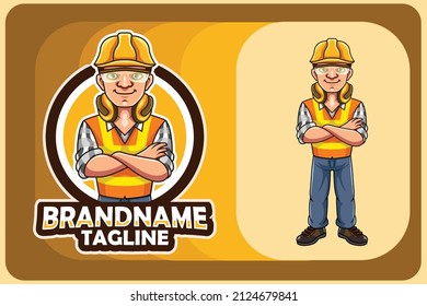 Vector Illustration Of Cartoon Builder Man Character Posing	