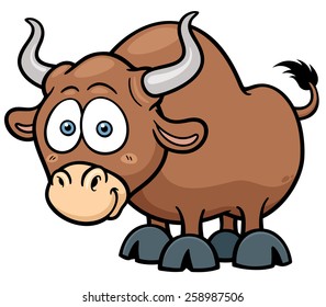 Vector illustration of cartoon Bull