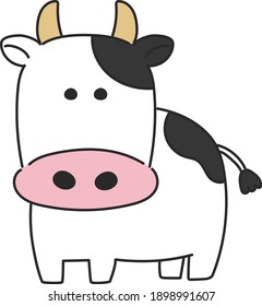 Vector illustration of a cartoon bull isolated on white background.