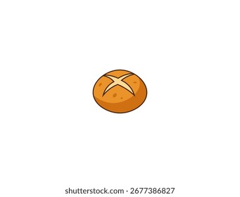 Ilustración vectorial de un bollo de dibujos animados o una hogaza de pan	