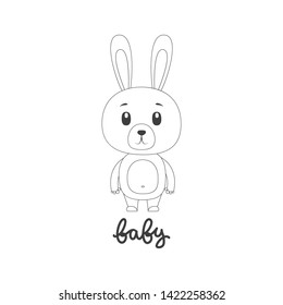 Vector illustration of cartoon bunny.