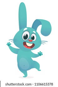 A vector illustration of cartoon bunny rabbit hopping