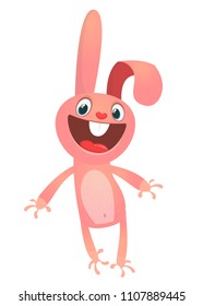 Vector illustration of cartoon bunny rabbit hopping
