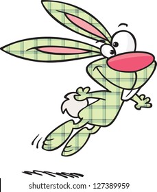 A vector illustration of cartoon bunny rabbit jumping