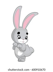 Vector illustration of cartoon bunny rabbit. Easter rabbit 