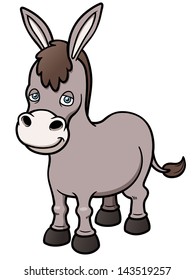 Vector illustration of Cartoon burro