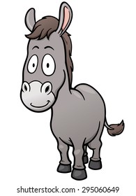 Vector illustration of Cartoon burro