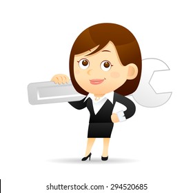 Vector illustration - Cartoon businesswoman character