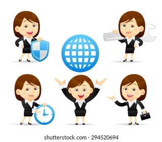 Vector illustration - Cartoon businesswoman character