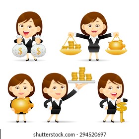 Vector illustration - Cartoon businesswoman character