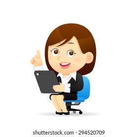 Vector illustration - Cartoon businesswoman character