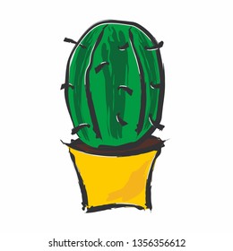Vector illustration of cartoon cactus