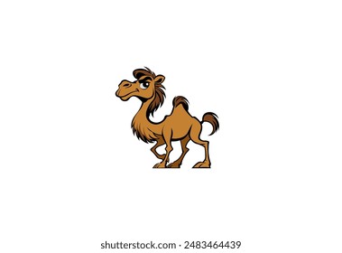 Ilustración vectorial de un camello de dibujos animados con ojos grandes
