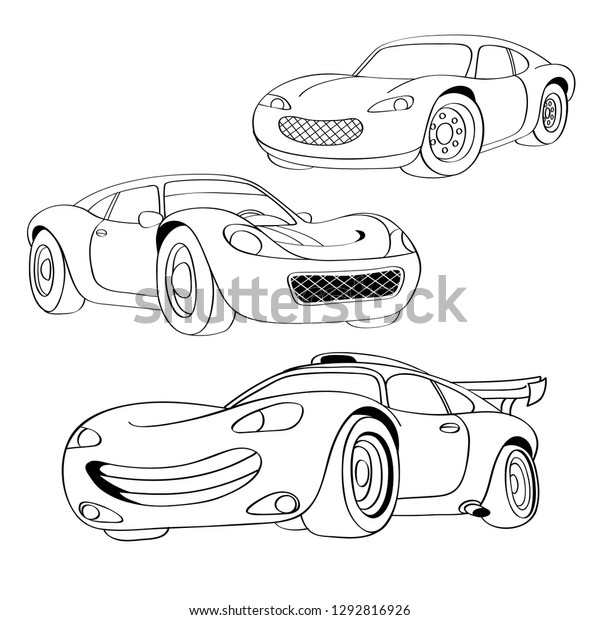 vector illustration cartoon car coloring book stock vector