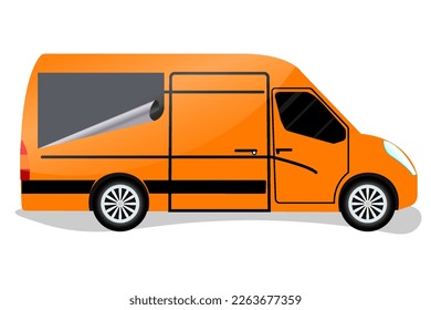 Vector illustration of a cartoon car. Isolated on white background. Flat style. Side view, profile.