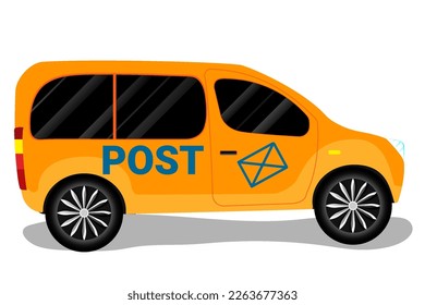 Vector illustration of a cartoon car. Isolated on white background. Flat style. Side view, profile.