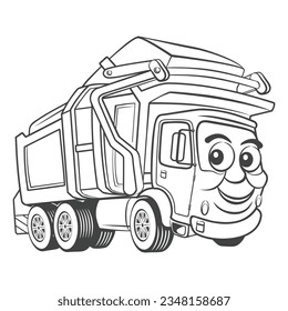 Ilustración vectorial Cartoon Car para la plantilla de logotipo o la ilustración. (Esquema)