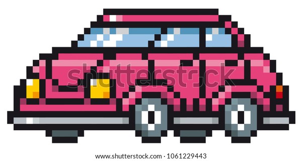 Vector\
illustration of cartoon Car - Pixel\
design