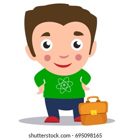 Vector Illustration - Cartoon Caricature Portrait Of Teachers Physics