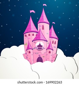 Vector Illustration of a Cartoon Castle