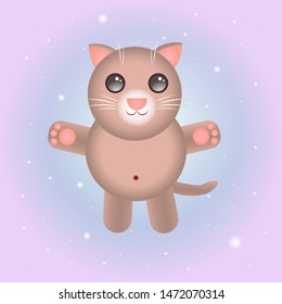 Vector illustration of cartoon cat