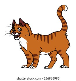 Vector illustration of a cartoon cat.