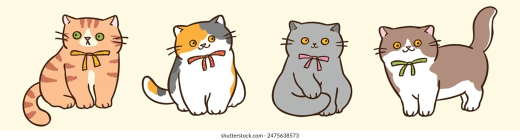 Ilustración vectorial de personajes de dibujos animados en el fondo aislado