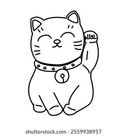 Vector illustration of a cartoon cat coloring book