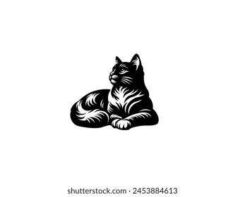 Vector illustration of cartoon cat isolated on white background