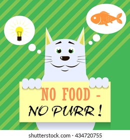 vector illustration of a cartoon cat with a poster