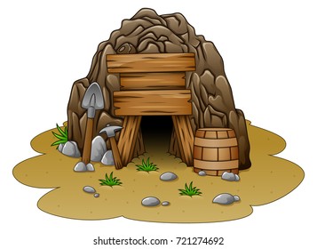 Vector Illustration Of Cartoon Cave Entrance