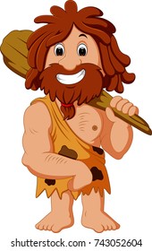 vector illustration of Cartoon caveman smiling
