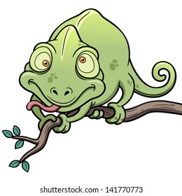 Vector illustration of Cartoon Chameleon