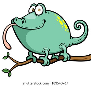 Vector illustration of Cartoon Chameleon